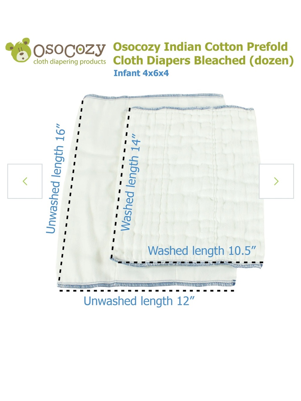 Osocozy prefold cloth diapers NWOT